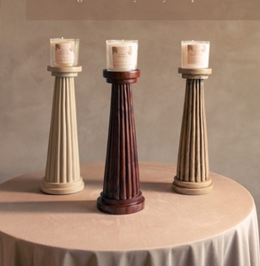 ชุดเชิงเทียนไม้งานฝีมือใหม่3ชิ้น - Product Image 1