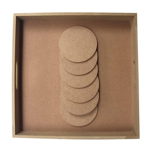 Posavasos de MDF con base de corcho, impresión de logotipo personalizado, posavasos de madera al mejor precio - Product Image 5