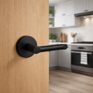 ชุดมือจับประตูทองเหลืองคุณภาพสูงพร้อมชุดล็อคแบบฝัง |   มือจับประตูหรูหราสำหรับประตูภายใน สีโบราณ สีดำ สีทอง และสีกราไฟต์ - Product Image 4