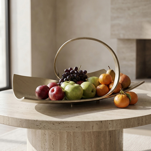 Bandeja de servir moderna con base dorada, elegante diseño en espiral, forma rectangular, bandeja para frutas, para decoración de hogar de lujo y centros de mesa. - Product Image 6