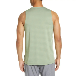 Débardeur sans manches vert clair pour homme, col rond, tricoté, séchage rapide, couleur unie, style sportif, vente en gros, haute qualité - Product Image 2