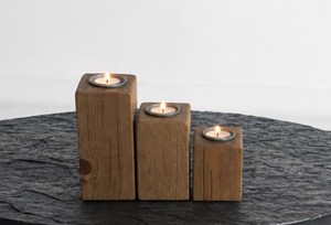 Ensemble de porte-bougies carrés en bois, support à bougies en bois naturel, décoration rustique pour la maison, centre de table - Product Image 5