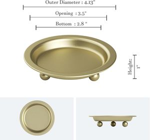 Support de bougie et soucoupe en fer doré faits à la main – Décoration de luxe écologique pour Noël, mariages, salon et bureau - Product Image 6