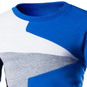 Nouveau sweat-shirt à col rond pour homme de haute qualité, couleur contrastée, tricoté, coupe ajustée, manches longues, vêtement décontracté respirant - Product Image 4