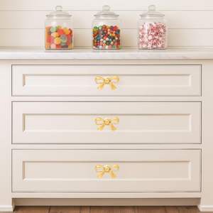 Wholesale Handmade <b>Brass</b> Bow Cabinet <b>Knobs</b> Gold Drawer Door Pulls Decorative Vintage Furniture Handles Dresser Hardware - Product Image 4