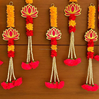 Guirlande de fleurs artificielles Jasmin Lotus, faite à la main, écologique, pour décorations de mariage indien, Haldi, Mehndi, Sangeet, ou couronnes de maison