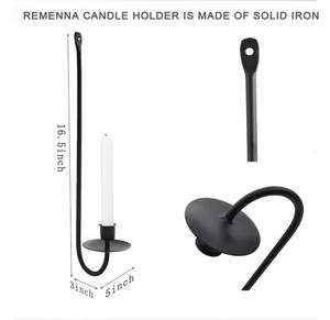 Metal <b>Candlestick</b> Holder Black Color Nordic Style Handmade Durable Christmas Home Decor - Product Image 6