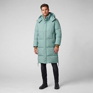 Abrigo largo de plumón para hombre con capucha y cuello alto, chaqueta informal de invierno, estilo grueso, de poliéster, para exteriores - Product Image 6