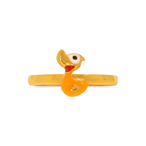 Bague en or pour enfant motif canard joyeux, bague en or plaqué or pour filles et femmes, bijou fantaisie animalier Kawaii, cadeau pour elle - Product Image 3