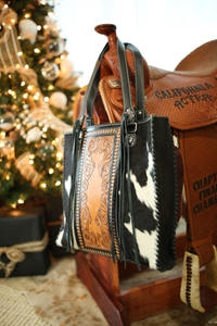 Sac à main en cuir de vachette façonné à la main, sac fourre-tout western, sac à main en cuir gravé, porte-documents en cuir - Product Image 5