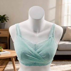Soutien-gorge respirant en coton et élasthanne, ajustable, spécial post-chirurgie du cancer, avec armatures, pour prothèse mammaire, modèle tube en dentelle, OEM ODM - Product Image 2