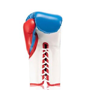 Gants de boxe unisexes légers sur mesure Fly, bleu, rouge, blanc, en cuir PU, lacés, pour l'entraînement des adultes, design respirant - Product Image 2