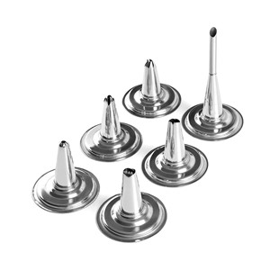 Pistola per decorare torte con corpo trasparente e punta in acciaio inossidabile per glassa e decorazioni - Product Image 2