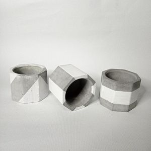 Porte-bougie en béton fait main TCE Premium pour la maison et la décoration intérieure, centre de table personnalisé, cadeau - Product Image 1
