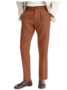 Pantalones de lino para hombre, corte recto, resistentes a las arrugas, ligeros, transpirables, con frente plano, informales, con cintura expandible para el verano - Product Image 6