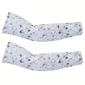 Custom Sweat Wicking Breathable UV Sun Protection Elastic Anti <b>Slip</b> Polyester <b>Nylon</b> Arm Sleeves Unisex Sports Running Cycling - Product Image 2