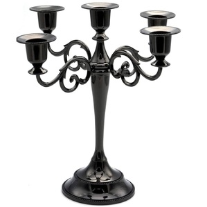 Candélabre en laiton indien pour mariage, centre de table, finition argentée, porte-bougie en métal - Product Image 4