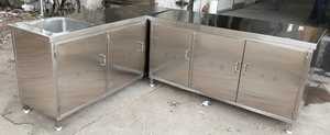 <b>Stainless</b> <b>Steel</b> Cold Food Counter With Wash Basin Cabinet For Commercial Kitchen Use - Product Image 6