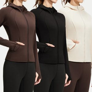 Solid Color Gym Fitness <b>Jacket</b> Yoga With Pockets Morning <b>Workout</b> White Yoga <b>Jacket</b> Quick-Dry Slim Yoga <b>Jacket</b> - Product Image 6
