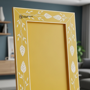 Premium Floral Pattern Bone Inlay <b>Photo</b> <b>Frame</b> Yellow Bone Inlay Picture <b>Frame</b> for Living Room Decor - Product Image 5