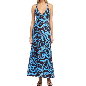 Vestido Casual para Mujer, Estampado Floral, Malla, Largo, Cintura Natural, Transpirable, Verano, Boho, Playa, Fiesta, OEM, ODM, Personalizado - Product Image 3