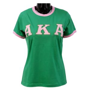 Camiseta Ringer Verde y Rosa para Mujer, Manga Corta, con Ribete en Contraste, Estilo Casual, Top de Moda Urbana, Ropa Elegante para Damas, Venta al Por Mayor - Product Image 1
