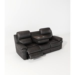 Divano Reclinabile Elettrico Espresso con Tessuto Traspirante, Tavolino Abbattibile, Pulsante USB e Caricatore Wireless - Product Image 3