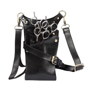 Tablier de Barbier Multi-Compartiments Professionnel en Cuir Noir avec Pochette à Ciseaux – Ceinture Porte-Outils pour Coiffeur – Fabricant Personnalisé - Product Image 6