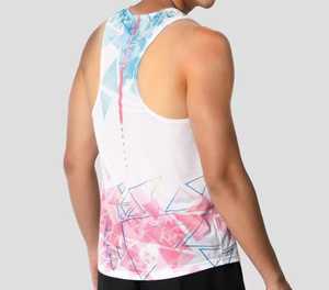 Camiseta sin mangas con estampado geométrico para hombre, cuello redondo, de secado rápido, deportiva, para correr - Product Image 3