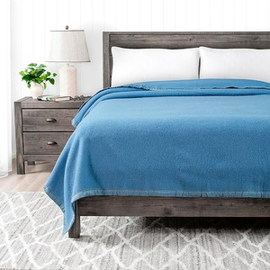 Manta Raschel Azul Marino Sólido de Lujo de 3 KG, Suave y Cálida para Invierno, para Uso en el Hogar o Hotel, Hecha de Poliéster - Product Image 1