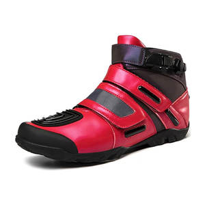 Chaussures de moto en cuir imperméables pour hommes - Option de logo personnalisé Utilisation toutes saisons - Product Image 1
