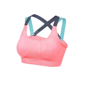 OEM Customized XL Size Women's High Support Breathable <b>Stretch</b> Comfortable Eco-Friendly Reversible Seamless Strappy Fitness <b>Bra</b> - Product Image 1