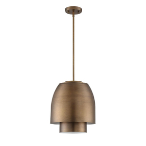 Round Brass Pendant <b>Light</b> Gold Metal Shade LED Indoor <b>Ceiling</b> Fixture Large Size Mounted Design Bowl Shape 2700K Warm - Product Image 5