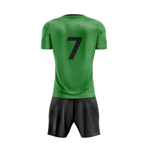 ชุดเสื้อฟุตบอลผู้ชายสั่งทำพิเศษ สีเขียวดำลายทาง พิมพ์ลายแบบ Sublimation ระบายอากาศได้ดี กางเกงขาสั้นโพลีเอสเตอร์ คอกลม ทรงสปอร์ต เหมาะกับทุกฤดูกาล - Product Image 3