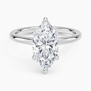 Bague BOJ 076 en argent 925, taille marquise, avec halo de pierres et griffes, solitaire en moissanite 2 carats couleur D VVS1 certifiée GRA, prix bas - Product Image 1