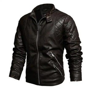 Outdoor Fashion Biker Warm PU Leather <b>Jacket</b> 2026 Winter Customized New Casual Motor <b>Thick</b> <b>Fleece</b> Leather <b>Jackets</b> - Product Image 1