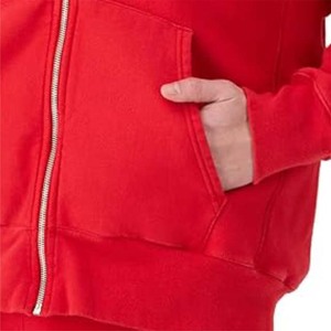 Sweat-shirts pour hommes en coton 100% de haute qualité avec impression de logo personnalisé, rouge avec fermeture éclair, broderie personnalisée, polaire, hiver, taille personnalisée - Product Image 4