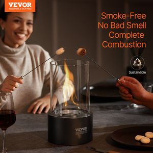เตาไฟแบบพกพาขนาด 6 นิ้ว ทำจากโลหะ สำหรับตกแต่งภายในและภายนอกอาคาร ใช้แอลกอฮอล์ พร้อมฝาแก้ว สำหรับทำขนม S'mores - Product Image 2