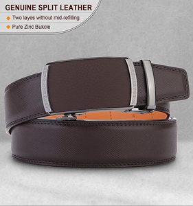 Cinturones de Vestir de Cuero Genuino para Hombre de Alta Calidad, Diseño Moderno y Elegante, Hebilla de Trinquete, Logotipo Personalizado al por Mayor, OEM - Product Image 2