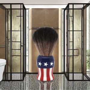 Madhav Metal Industries SBB-44 White Star – Système de brosse à raser en poils synthétiques importés avec manche en résine pour un rasage de près - Product Image 1