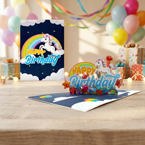Meilleure Vente Carte Pop-up 3D Joyeux Anniversaire Poney Design Personnalisé Fait Main Découpe Laser Impression Numérique Style Amour Vietnamien - Product Image 6