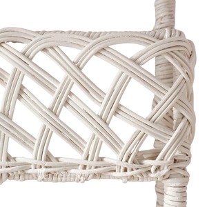White Rattan Woven Rectangle Wall <b>Shelf</b> <b>Storage</b> <b>Basket</b> 2-Tier Hanging Bathroom Organizer Rack - Product Image 2