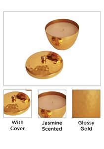 เทียนโลหะหอมกลิ่นทองคำ ใช้ซ้ำได้ กลิ่นมะลิโมกรา ติดทนนาน กลิ่นหอมผ่อนคลาย ตกแต่งสวยงาม - Product Image 4