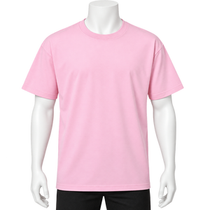 Camiseta Deportiva para Hombre, 100% Algodón, Transpirable, Ecológica, con Logotipo Frontal, Manga Corta, Color Rosa, Personalizable, Lavada, 180g, Corte Regular, Venta al Por Mayor - Product Image 1