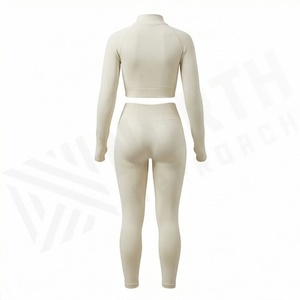Leggings de yoga sans couture pour adultes, avec logo personnalisé, élastiques, pour la gym, l'entraînement, le fitness, les mouvements sportifs et les tenues de sport - Product Image 2