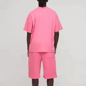 Conjunto de Camiseta y Pantalones Cortos con Cordón Ajustable, Unisex, Transpirable, 100% Algodón, Estampado Personalizado, Estilo Urbano, Corte Holgado, Manga Corta - Product Image 3