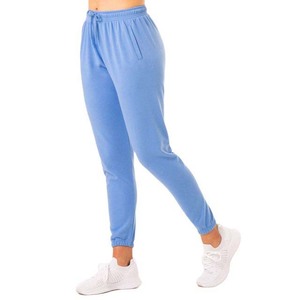 Women's Light Blue Jogger Pants Mid <b>Waist</b> <b>Elastic</b> Drawstring Ankle Length Casual Sporty <b>Trousers</b> - Product Image 2
