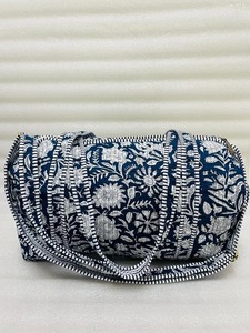 Bolsa de Lona Acolchada Hecha a Mano, Bolsas de Viaje con Estampado de Bloques, Bolsa de Mano, Bolsas para Mujer - Product Image 1