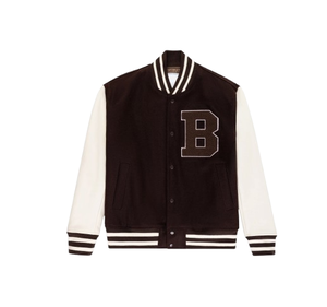 OEM High Quality Men's Design <b>Wool</b> And Leather Varsity Jacket Hip Hop Chenille Embroidery Custom Logo Patch College Jacket - Product Image 1