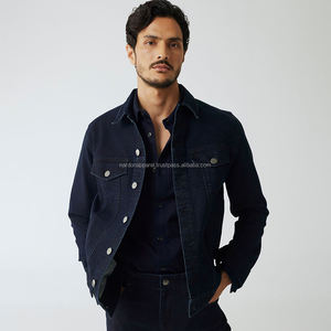 Nardon Apparel Vestes en jean grande taille pour hommes Col tournant Fermeture triple boutonnage 100% coton Style vintage Vestes de rue d'hiver - Product Image 1